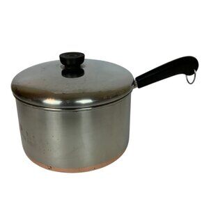 Vintage Revere Ware 4 Qt Saucepan & Lid Copper Clad Stainless Steel 1993 USA